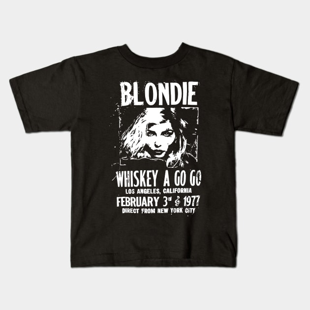 Blondie Music Whiskey A Go Go Kids T-Shirt by BarryBridgesScene